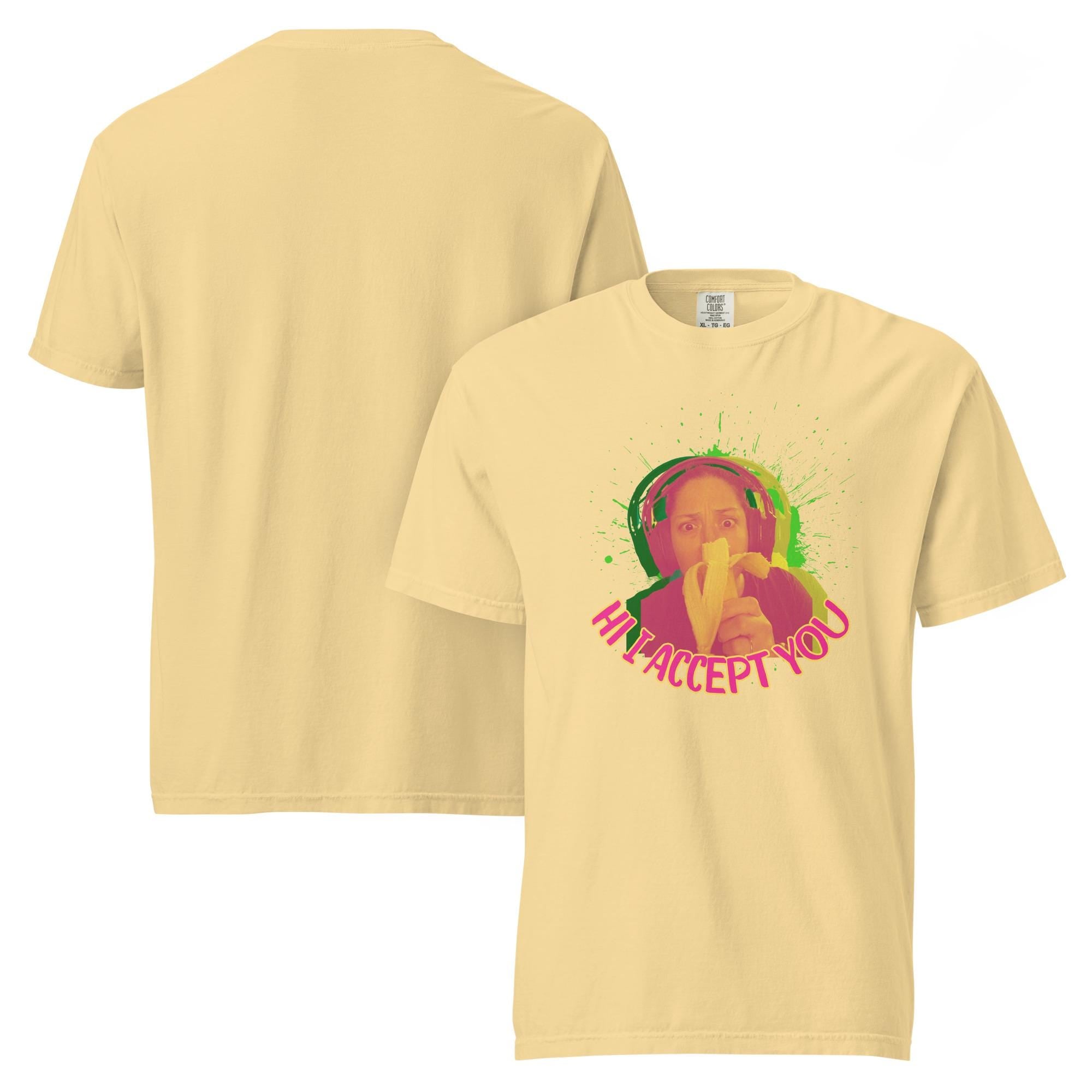 Banana Splash Shirts- HiIAcceptYou Gaming Unisex garment-dyed heavyweight t-shirt